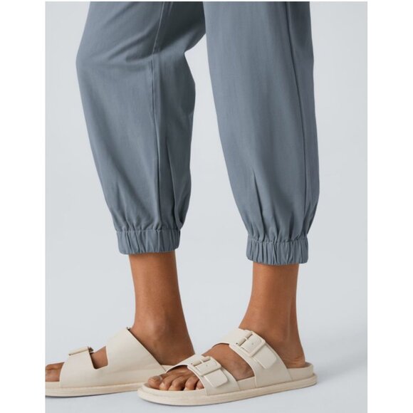 Halara Mid Rise Button Zipper Side Pocket Casual Cotton Joggers Sz Large Womens - Picture 9 of 13